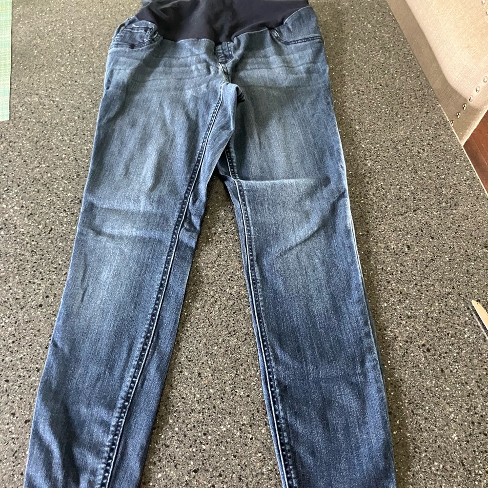 Indigo Blue Jeggings in Classic Blue with Subtle Fading